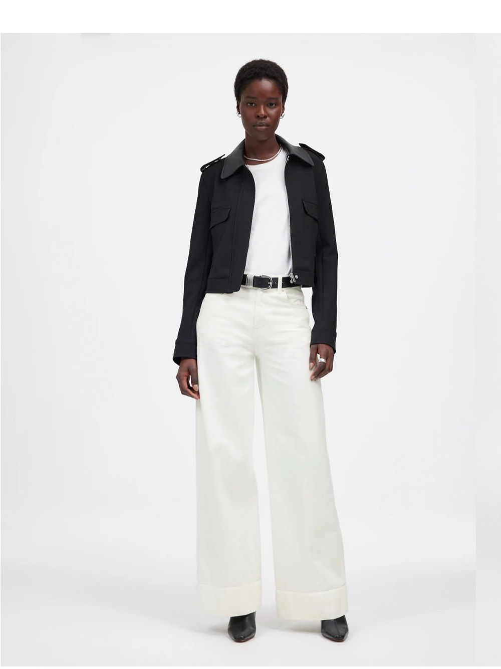 Madewell Cream Wide-Leg Jeans
